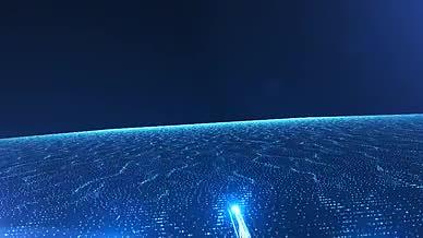 蓝色企业科技粒子光线片头AE模板视频的预览图